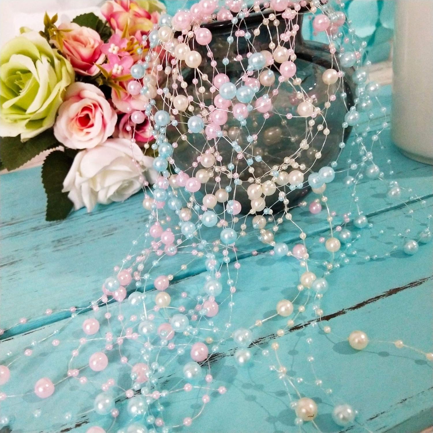 Pearl Trim Chain - JOGarland-Fil de pêche en perles artificielles,