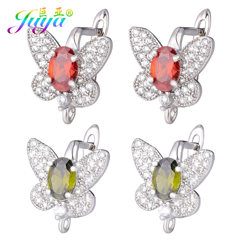 Embroidery Craft - Juya-Boucles d'Oreilles Papillon Plaquées Or Argent,