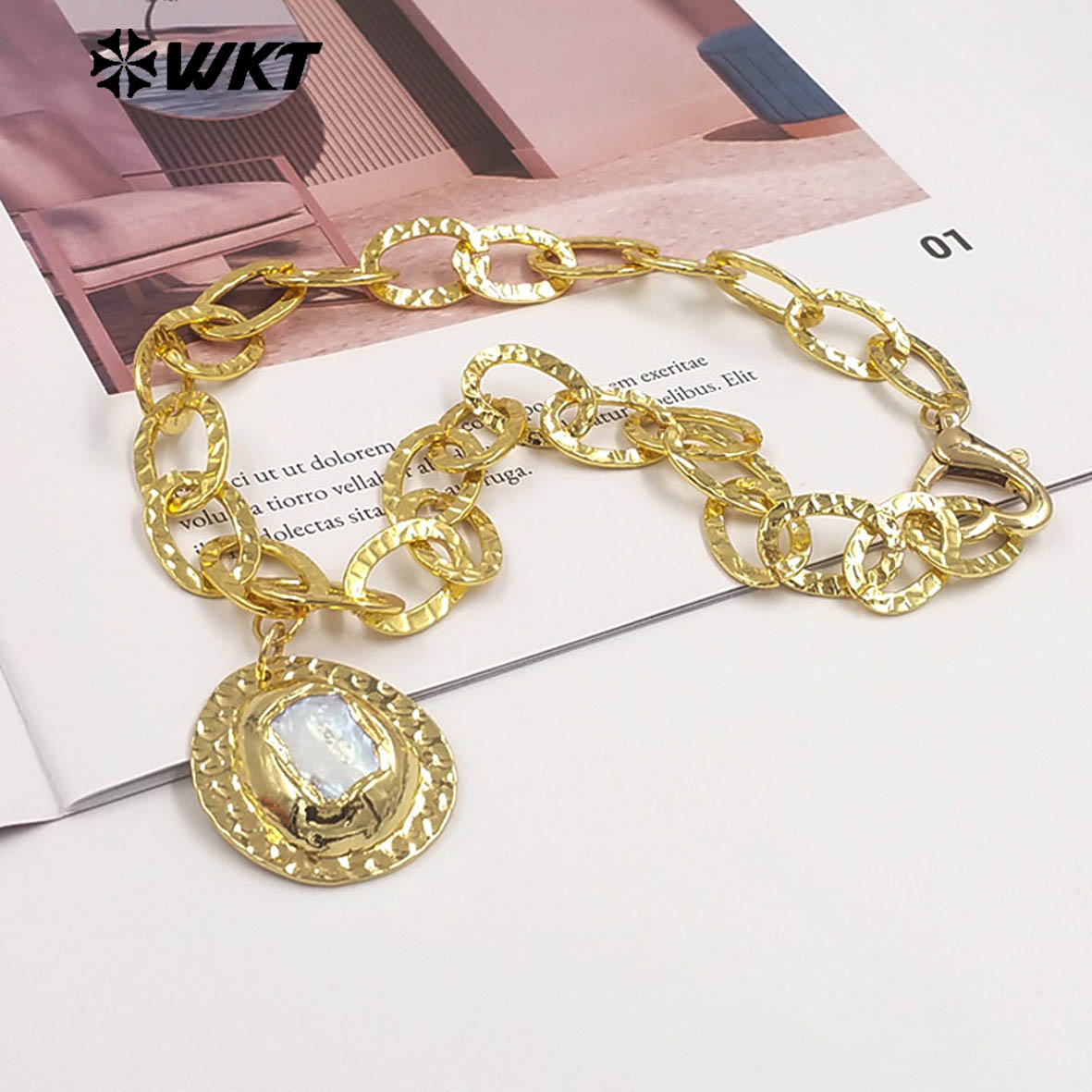 Pearl Trim Chain - WT-JN367 Collier en perles naturelles créatives