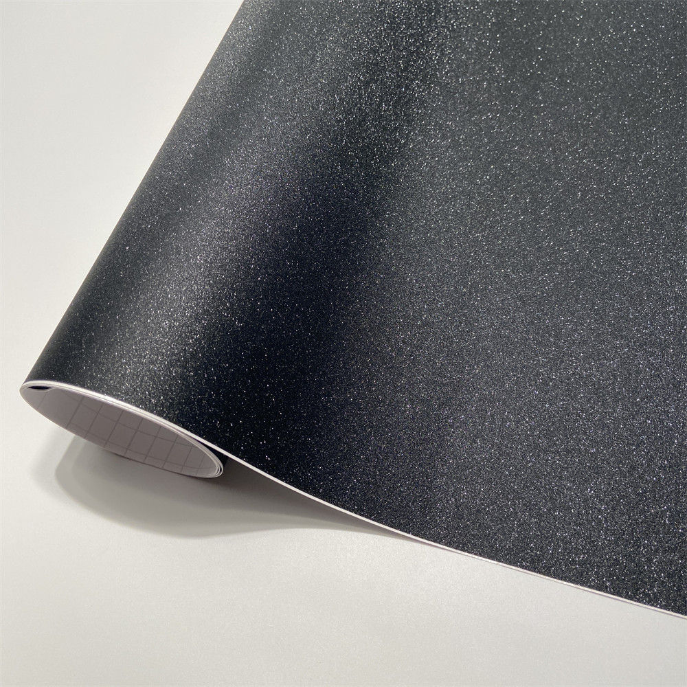 Glitter Vinyl Roll - Film d'emballage en vinyle diamant noir