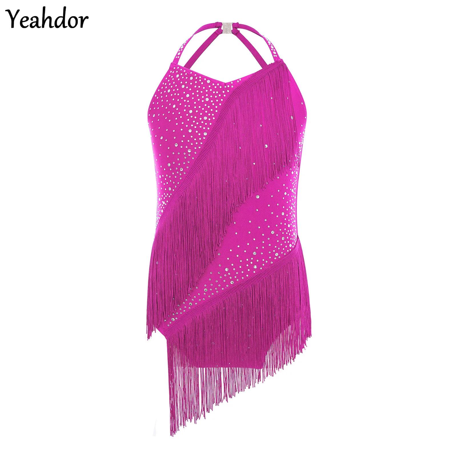 Rhinestone Banding Trim - Justaucorps de danse latine pour filles,
