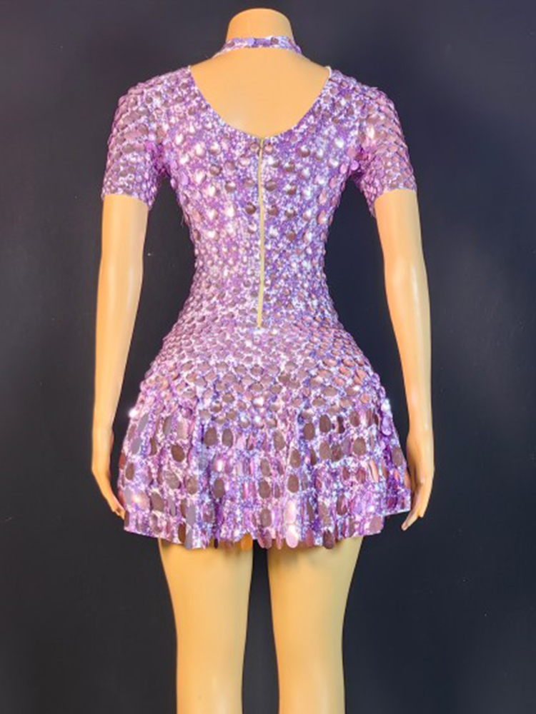Mini robe sexy à paillettes ar - Rhinestone Banding Trim avis et prix