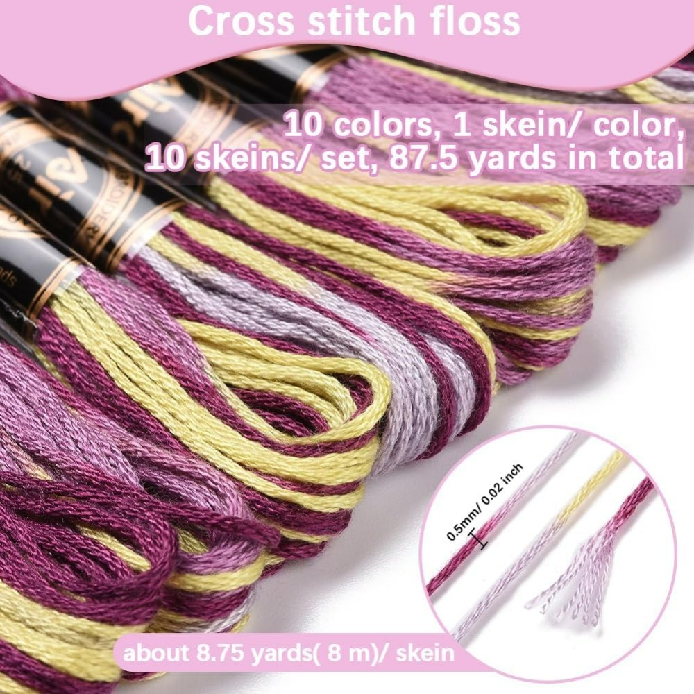 Fil à broder panaché violet, 6 - Embroidery Embellishments avis et prix