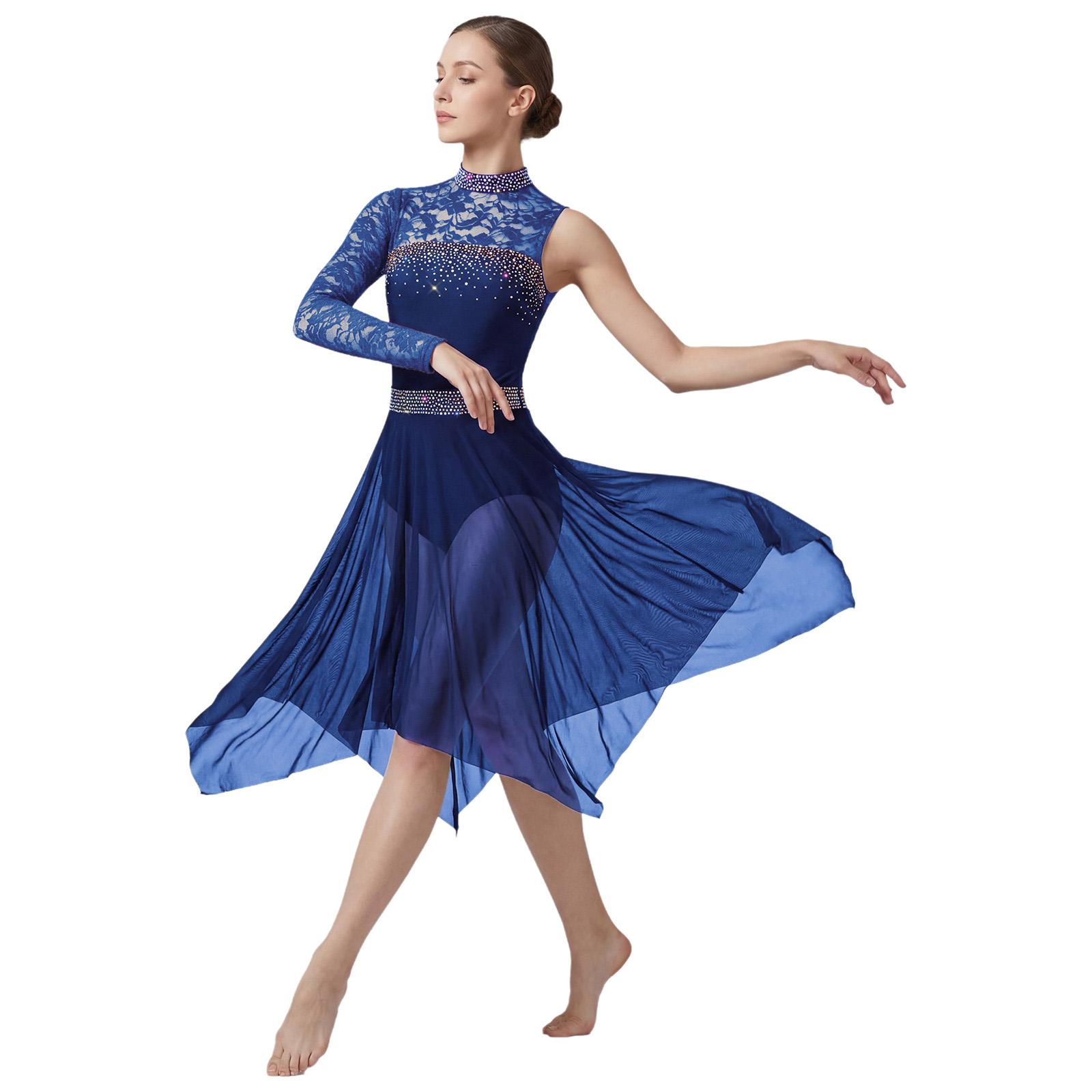 Robe de danse lyrique pour fem - Rhinestone Banding Trim avis et prix