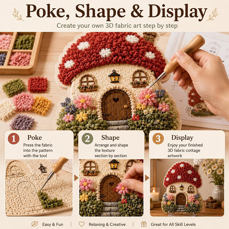 Kit DIY Poke Art Maison Champi - Embroidery Craft avis et prix