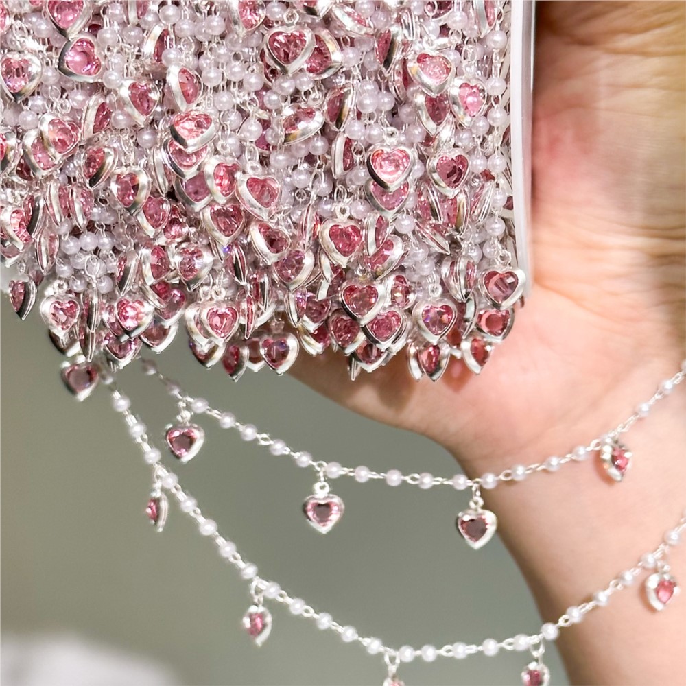 Chaîne en laiton avec cœurs en - Pearl Trim Chain avis et prix