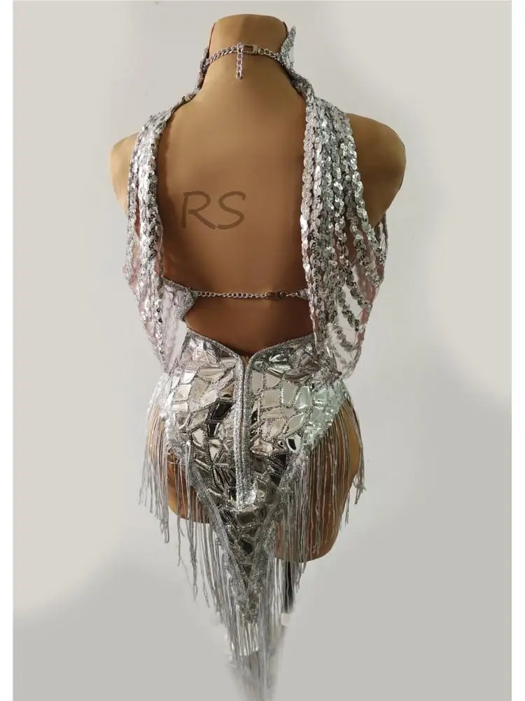 Justaucorps à paillettes argen - Rhinestone Banding Trim avis et prix