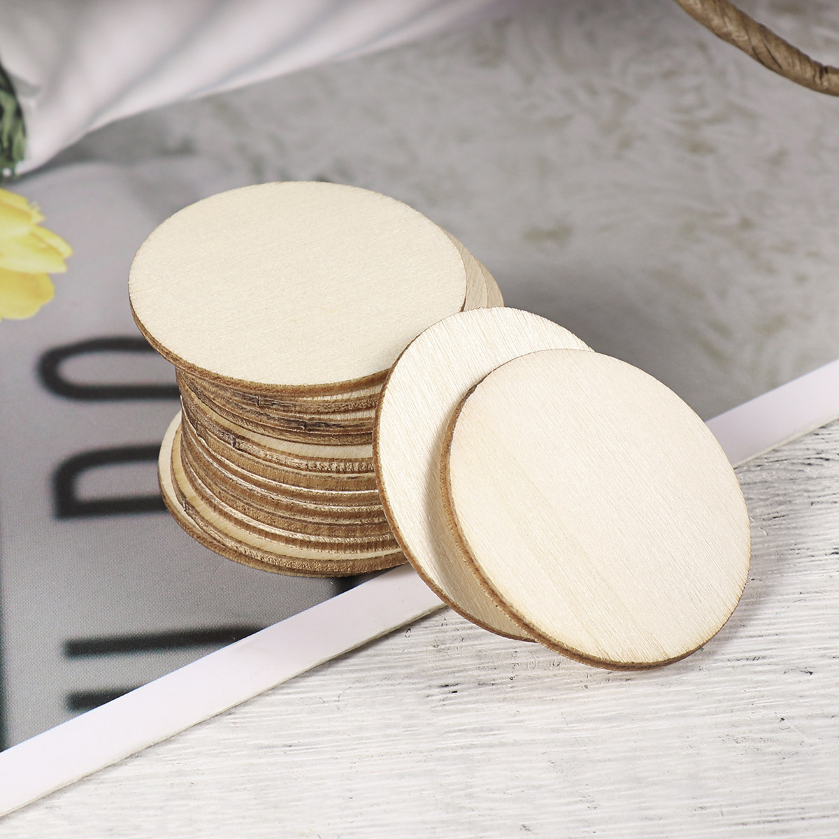 100 pièces de bois rondes vier - Christmas Craft Embellishment avis et prix