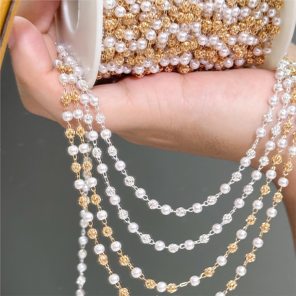 Chaîne en laiton avec fausses  - Pearl Trim Chain avis et prix